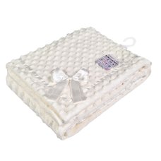 FBP242-W: White Bubble Sherpa Wrap w/Bow